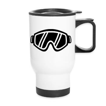 Ski goggles - Thermal mug with handle - white - Front