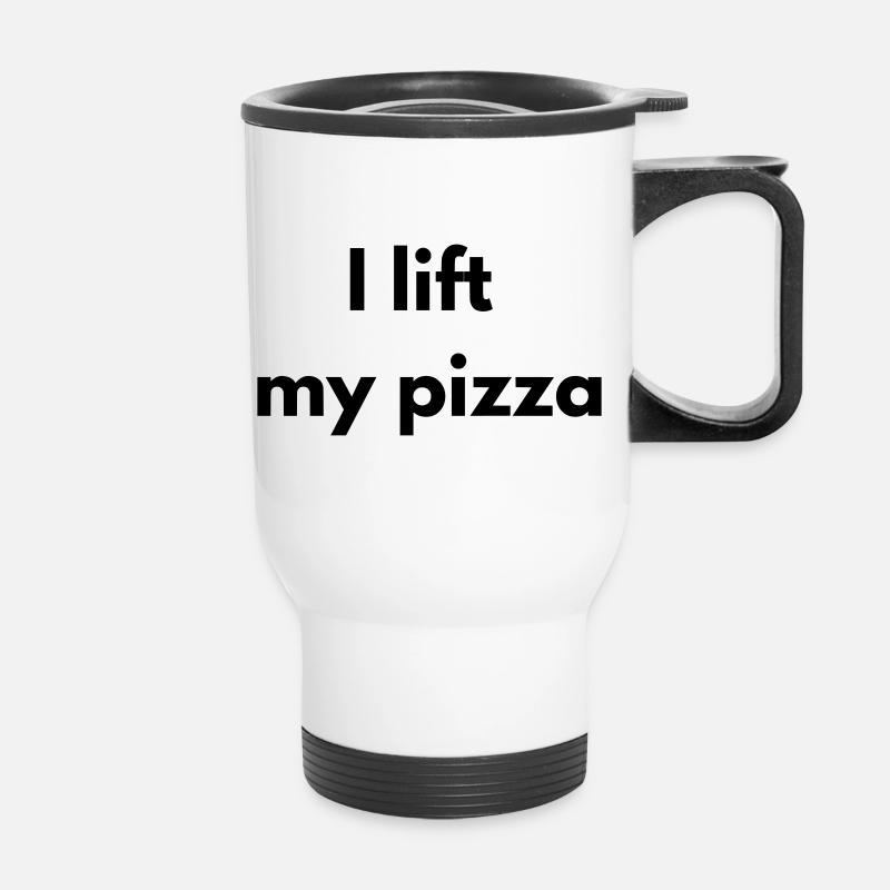 I lift my pizza - Thermal mug with handle - white