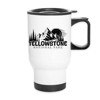 Yellowstone National Park Love Hiking - Thermal mug with handle - white - Front