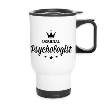 Original drei Sterne Deluxe Psychologe - Thermobecher mit Tragegriff - Weiß - Vorne
