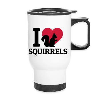 I love Squirrels - Tasse isotherme avec poignée - blanc - Devant