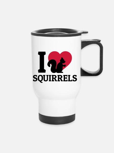 I love Squirrels - Thermal mug with handle - white