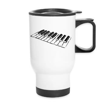 Piano, Piano keys, Keyboard - Thermal mug with handle - white - Front