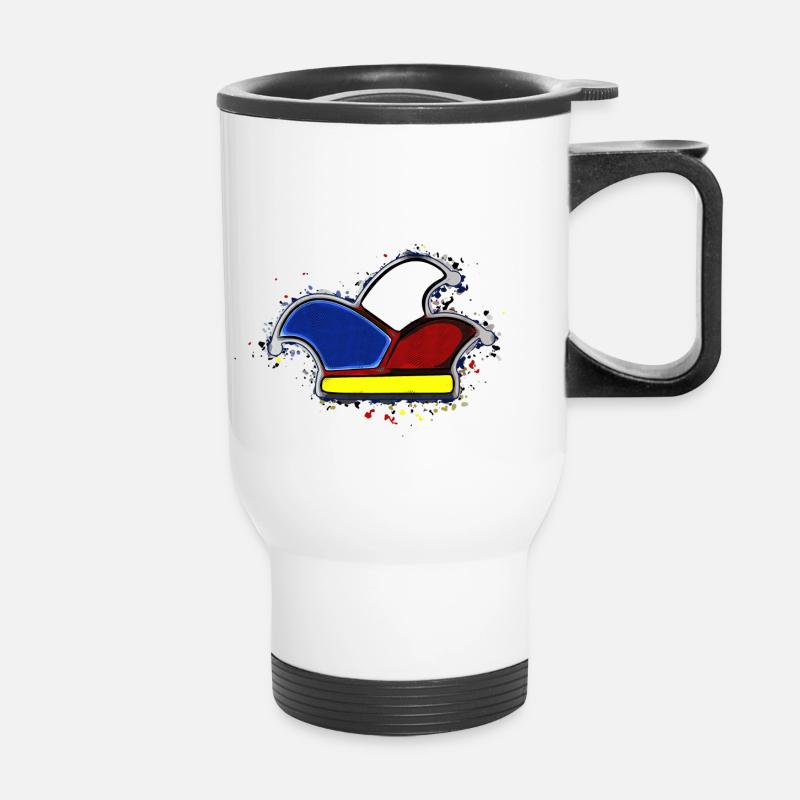 carnival hat Dusseldorf carnival hat - Thermal mug with handle - white