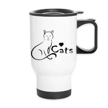 Chat Katze - Tasse isotherme avec poignée - blanc - Devant