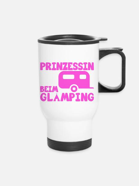 Glamping Prinzessin - Thermobecher mit Tragegriff - Weiß