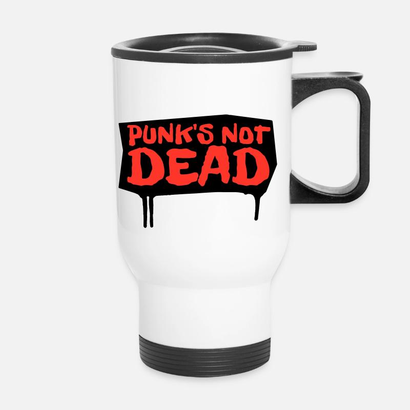 punks not dead | red-edition - Thermobecher mit Tragegriff - Weiß