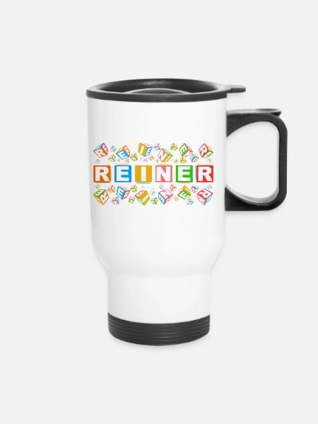 REINER colourful cubes - Thermobecher mit Tragegriff - Weiß