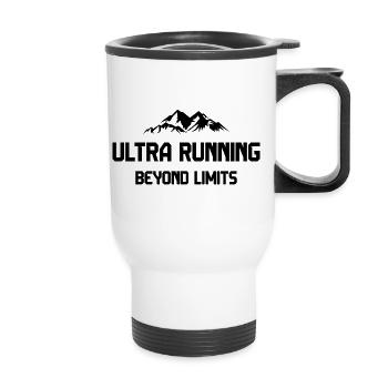 Ultra Running - Jenseits der Grenzen - Thermobecher mit Tragegriff - Weiß - Vorne