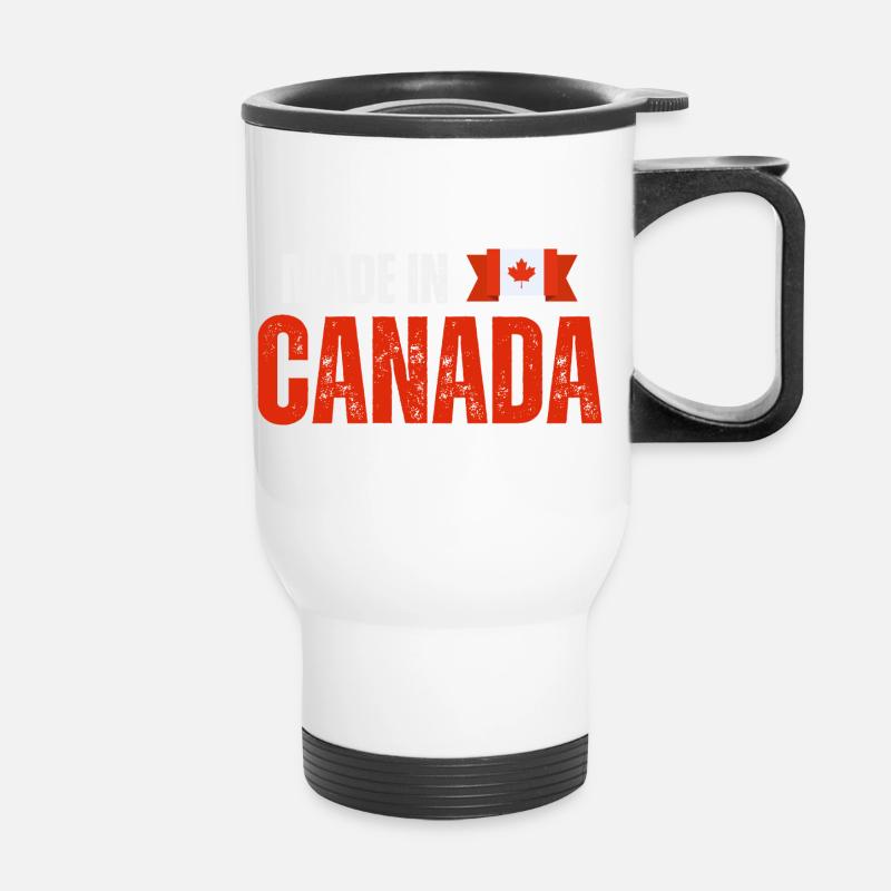 Made in Canada, Canadian pride - Thermal mug with handle - white