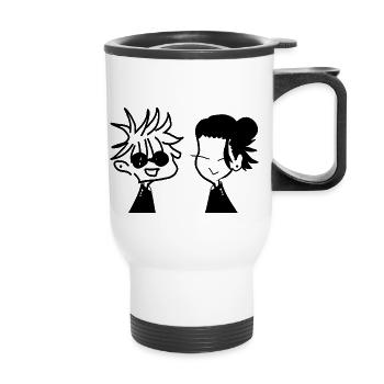 Japanese family anime artful - Thermal mug with handle - white - Front