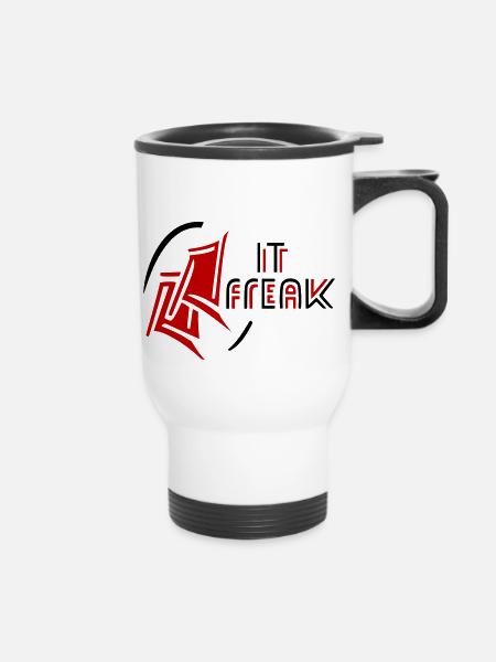 IT Freak Computer - Thermobecher mit Tragegriff - Weiß