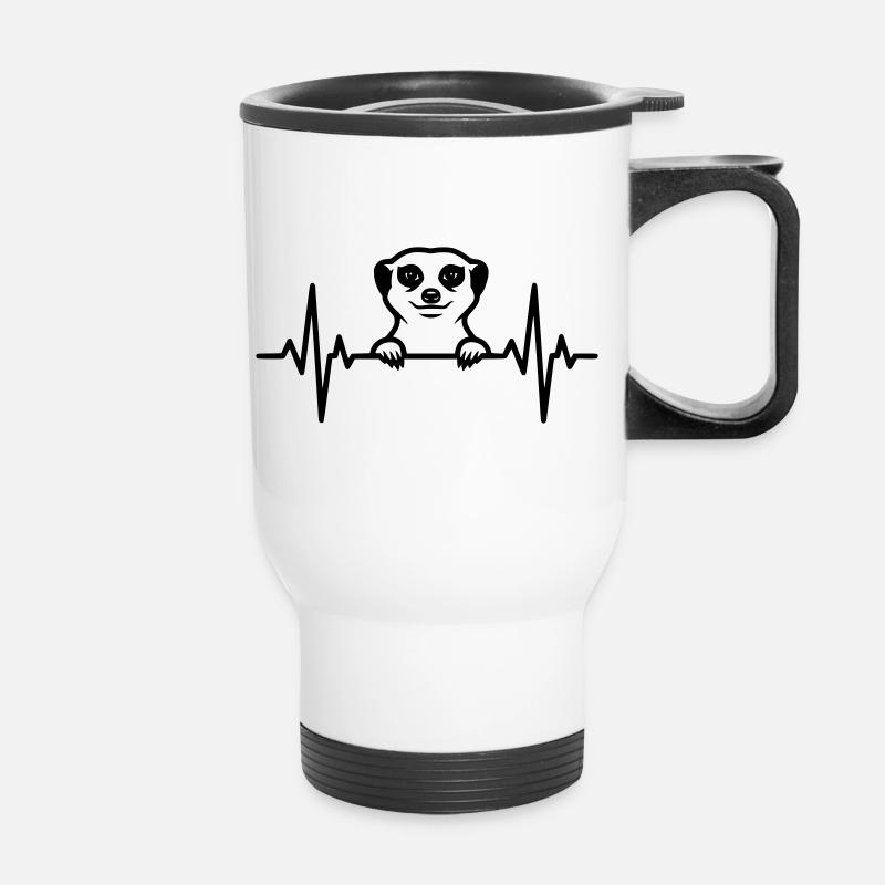 Erdmännchen Herzschlag Illustration - Thermobecher mit Tragegriff - Weiß