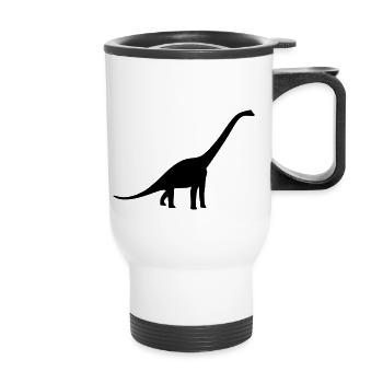 Dinosaurier - Dino - Thermobecher mit Tragegriff - Weiß - Vorne