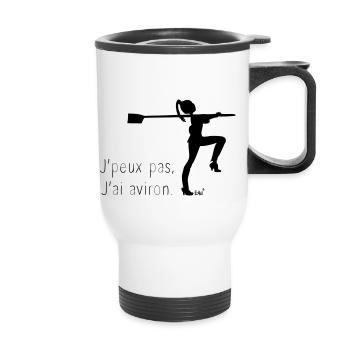 J'peux pas j'ai aviron - Tasse isotherme avec poignée - blanc - Devant