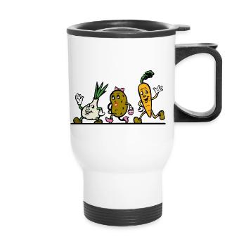 Vegetables in mops - Thermal mug with handle - white - Front