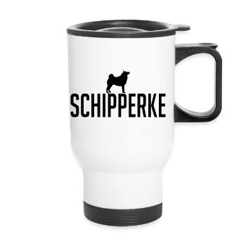 SCHIPPERKE Race chien chien Wilsigns - Tasse isotherme avec poignée - blanc - Devant