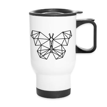 butterfly - Thermal mug with handle - white - Front