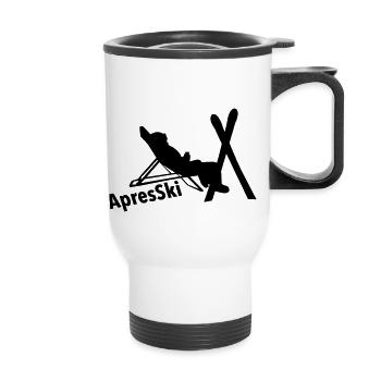 Ski, ski, skiing, après ski, freeski, freeskiing - Tasse isotherme avec poignée - blanc - Devant