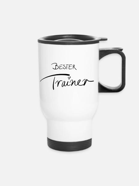 Bester Trainer - Thermobecher mit Tragegriff - Weiß