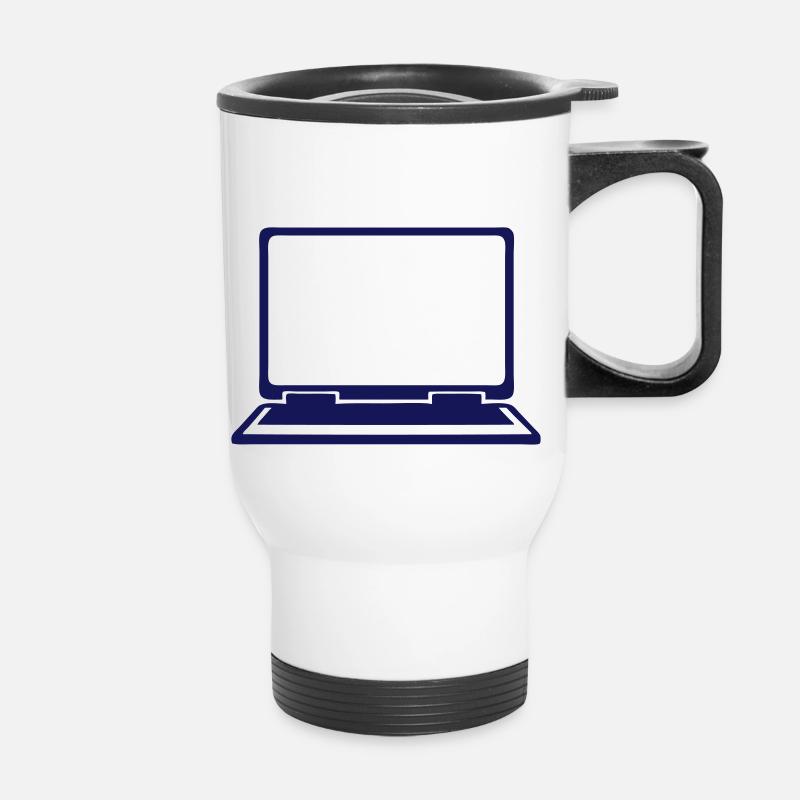 Laptop computer icon 802 - Thermal mug with handle - white