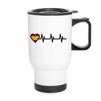 Electrocardiogramme Coeur Espagne - Tasse isotherme avec poignée - blanc - Devant