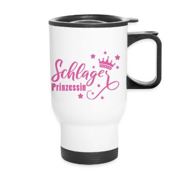 Schlagerprinzessin Schlagerfan Schlager Geschenk - Thermobecher mit Tragegriff - Weiß - Vorne