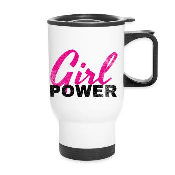 Girl Power - Thermobecher mit Tragegriff - Weiß - Vorne