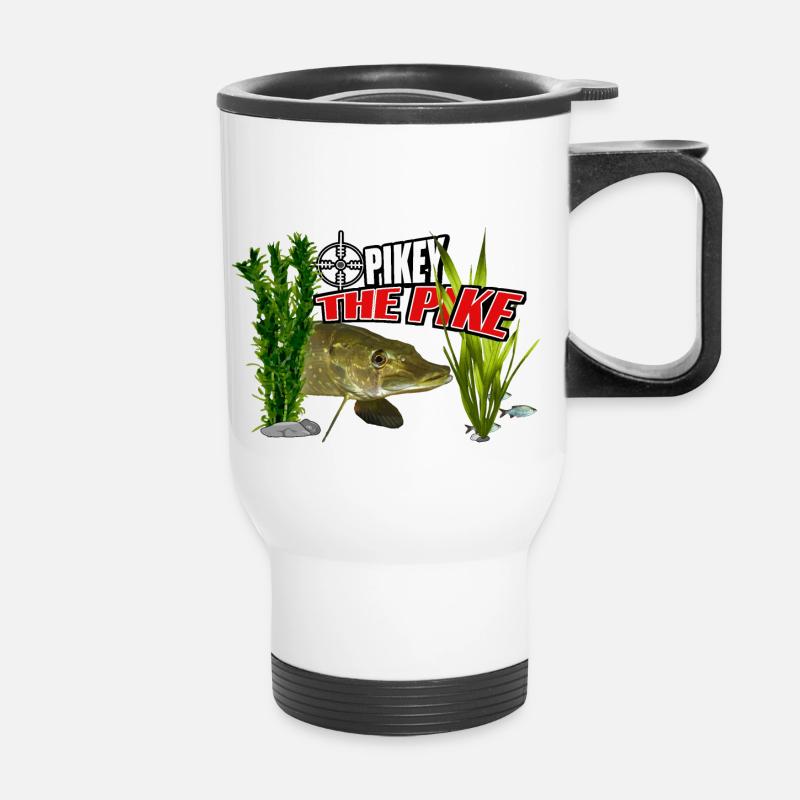 Pikey the pike - Thermal mug with handle - white