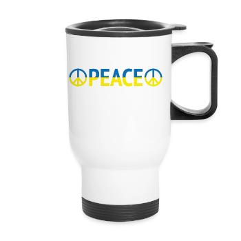 Peace Ukraine No war - Thermal mug with handle - white - Front