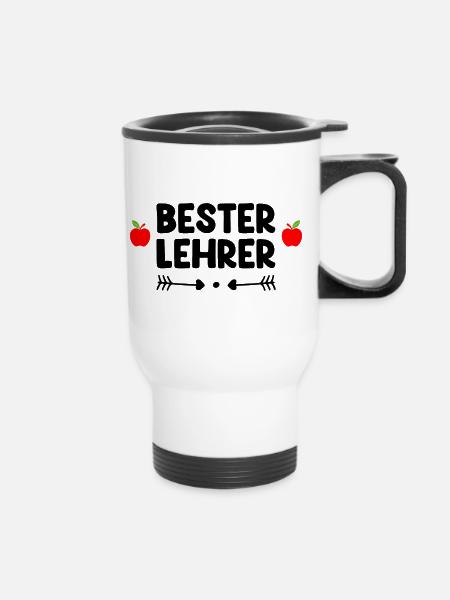 Bester Lehrer - Thermobecher mit Tragegriff - Weiß
