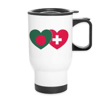 Bangladesh Suisse Flag Heart - Tasse isotherme avec poignée - blanc - Devant