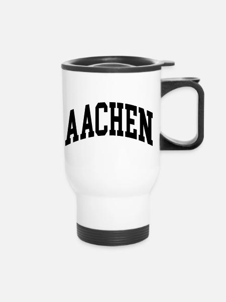 Aachen - Thermobecher mit Tragegriff - Weiß