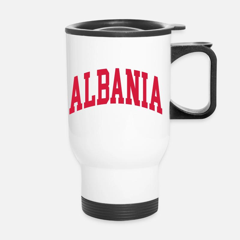 Albanien - Thermobecher mit Tragegriff - Weiß