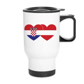 Croatie Autriche Flag Coeur - Tasse isotherme avec poignée - blanc - Devant