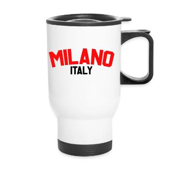 Milan Italy - Thermal mug with handle - white - Front