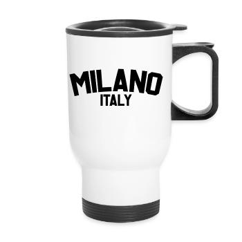 Milan Italy - Thermal mug with handle - white - Front