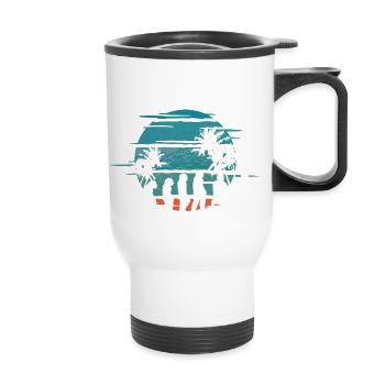 Evolution de l’homme Calisthenics Retro Vintage - Tasse isotherme avec poignée - blanc - Devant