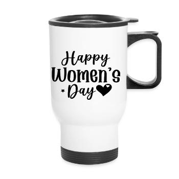 Happy Women´s Day - Thermobecher mit Tragegriff - Weiß - Vorne