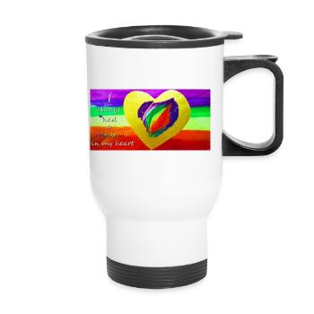 Rainbow Heart - Thermal mug with handle - white - Front