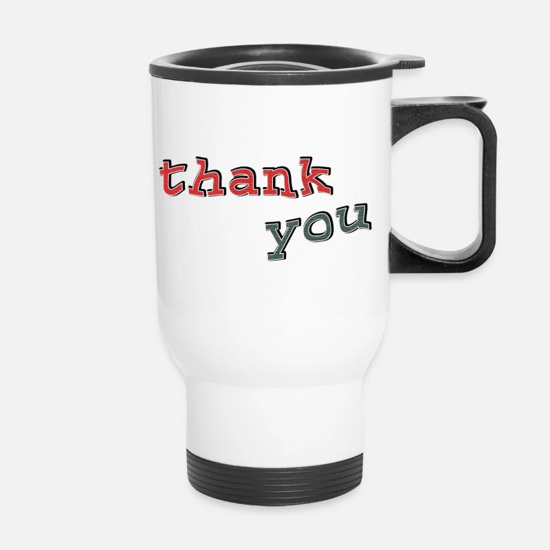thank you typo - Thermobecher mit Tragegriff - Weiß