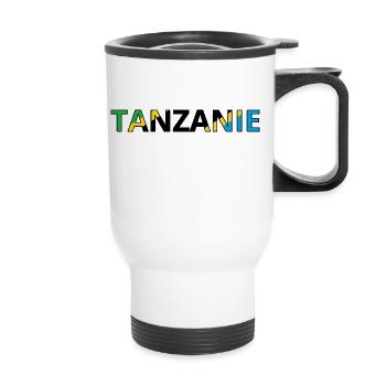 Flag of Tanzania - Thermal mug with handle - white - Front