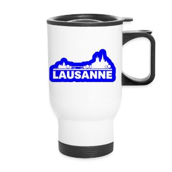 Lausanne - Thermal mug with handle - white - Front