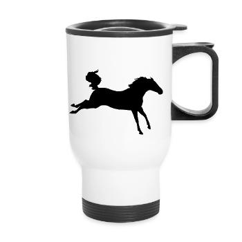 Bosses et coups de pied de cheval - Tasse isotherme avec poignée - blanc - Devant