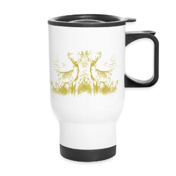 Cerf Cerf Gibier Cerf Rouge Roebuck - Tasse isotherme avec poignée - blanc - Devant
