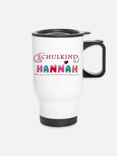Schulkind Hannah - Thermobecher mit Tragegriff - Weiß