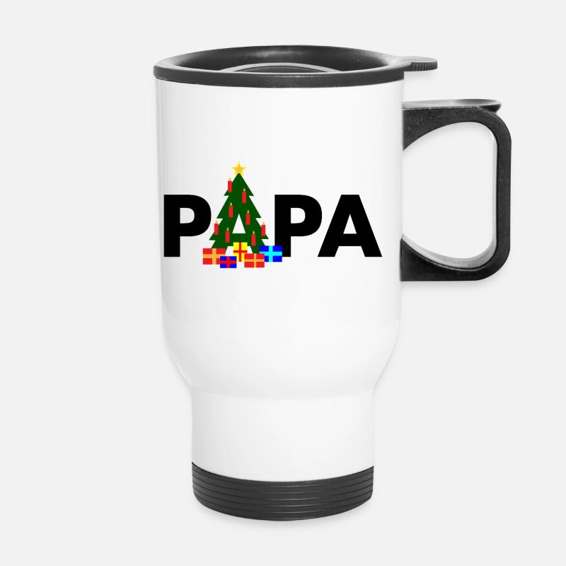 Papa Weihnachtsbaum - Thermobecher mit Tragegriff - Weiß