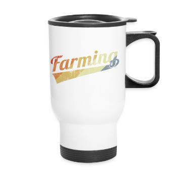 Farmer Vintage Look - Tasse isotherme avec poignée - blanc - Devant
