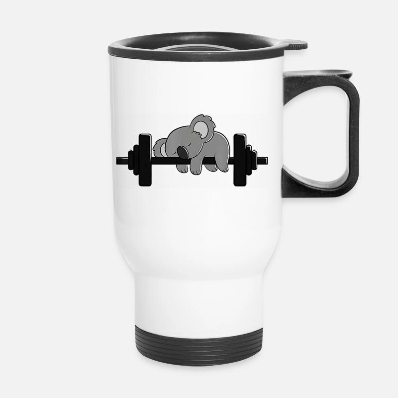 Koala Bear Workout and Weight Lifting Gym - Thermobecher mit Tragegriff - Weiß