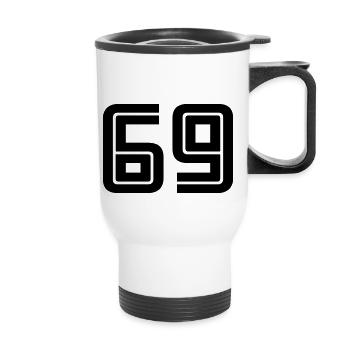 69 - Thermobecher mit Tragegriff - Weiß - Vorne